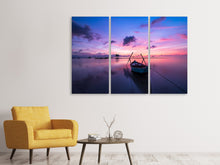 Laden Sie das Bild in den Galerie-Viewer, Leinwandbild 3-teilig Beeindruckender Sonnenuntergang am Meer