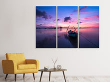 Laden Sie das Bild in den Galerie-Viewer, Leinwandbild 3-teilig Beeindruckender Sonnenuntergang am Meer