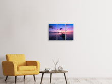 Laden Sie das Bild in den Galerie-Viewer, Leinwandbild 3-teilig Beeindruckender Sonnenuntergang am Meer