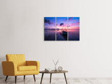 Laden Sie das Bild in den Galerie-Viewer, Leinwandbild 3-teilig Beeindruckender Sonnenuntergang am Meer