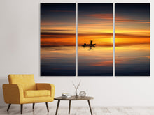 Laden Sie das Bild in den Galerie-Viewer, Leinwandbild 3-teilig Romantischer Sonnenuntergang auf dem Meer
