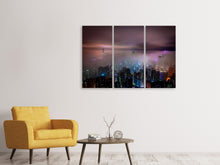 Laden Sie das Bild in den Galerie-Viewer, Leinwandbild 3-teilig Smog in Hong Kong