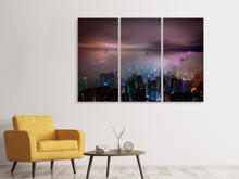 Laden Sie das Bild in den Galerie-Viewer, Leinwandbild 3-teilig Smog in Hong Kong