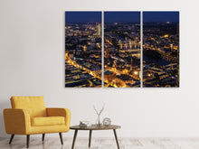 Laden Sie das Bild in den Galerie-Viewer, Leinwandbild 3-teilig Die Lichter von Frankfurt