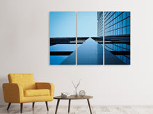 Laden Sie das Bild in den Galerie-Viewer, Leinwandbild 3-teilig Spiegelungen einer Fassade
