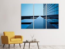 Laden Sie das Bild in den Galerie-Viewer, Leinwandbild 3-teilig Spiegelungen einer Fassade