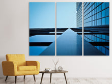 Laden Sie das Bild in den Galerie-Viewer, Leinwandbild 3-teilig Spiegelungen einer Fassade