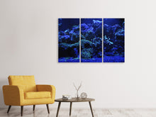 Laden Sie das Bild in den Galerie-Viewer, Leinwandbild 3-teilig Korallenriff in blau