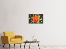 Laden Sie das Bild in den Galerie-Viewer, Leinwandbild 3-teilig Lilien Blüte in orange XL