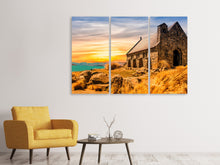 Laden Sie das Bild in den Galerie-Viewer, Leinwandbild 3-teilig Die kleine Kirche