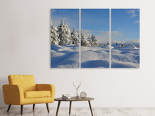 Laden Sie das Bild in den Galerie-Viewer, Leinwandbild 3-teilig Schöne Schnee Landschaft