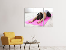 Laden Sie das Bild in den Galerie-Viewer, Leinwandbild 3-teilig Yoga Übung