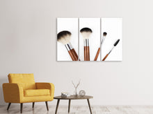 Laden Sie das Bild in den Galerie-Viewer, Leinwandbild 3-teilig Make-up Pinsel