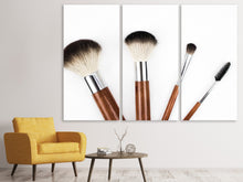 Laden Sie das Bild in den Galerie-Viewer, Leinwandbild 3-teilig Make-up Pinsel