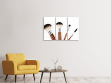 Laden Sie das Bild in den Galerie-Viewer, Leinwandbild 3-teilig Make-up Pinsel