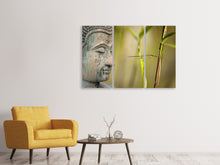 Laden Sie das Bild in den Galerie-Viewer, Leinwandbild 3-teilig XL Buddha Kopf