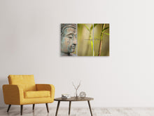 Laden Sie das Bild in den Galerie-Viewer, Leinwandbild 3-teilig XL Buddha Kopf
