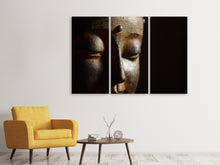 Laden Sie das Bild in den Galerie-Viewer, Leinwandbild 3-teilig Close up Buddha Kopf