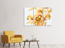 Laden Sie das Bild in den Galerie-Viewer, Leinwandbild 3-teilig Gelbe Orchidee