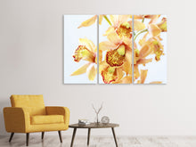 Laden Sie das Bild in den Galerie-Viewer, Leinwandbild 3-teilig Gelbe Orchidee