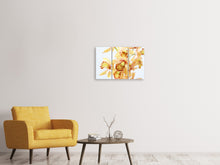 Laden Sie das Bild in den Galerie-Viewer, Leinwandbild 3-teilig Gelbe Orchidee