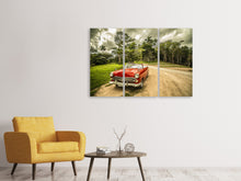 Laden Sie das Bild in den Galerie-Viewer, Leinwandbild 3-teilig Ein Oldtimer in Kuba