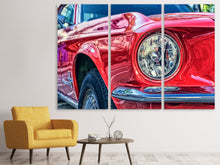 Laden Sie das Bild in den Galerie-Viewer, Leinwandbild 3-teilig Roter Oldtimer
