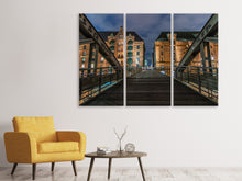 Laden Sie das Bild in den Galerie-Viewer, Leinwandbild 3-teilig Auf der langen Brücke