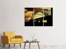 Laden Sie das Bild in den Galerie-Viewer, Leinwandbild 3-teilig Brücke im Abendlicht