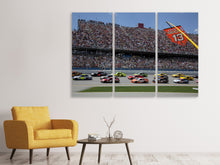 Laden Sie das Bild in den Galerie-Viewer, Leinwandbild 3-teilig Autorennen in Nascar