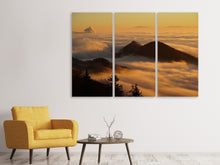 Laden Sie das Bild in den Galerie-Viewer, Leinwandbild 3-teilig Nebulös in den Bergen