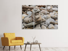 Laden Sie das Bild in den Galerie-Viewer, Leinwandbild 3-teilig Steinstapel XL