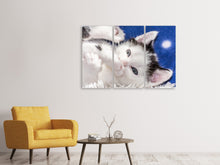 Laden Sie das Bild in den Galerie-Viewer, Leinwandbild 3-teilig Süsses Kitten