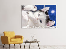 Laden Sie das Bild in den Galerie-Viewer, Leinwandbild 3-teilig Süsses Kitten