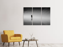 Laden Sie das Bild in den Galerie-Viewer, Leinwandbild 3-teilig Spiegelung im  Nebel