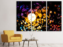 Laden Sie das Bild in den Galerie-Viewer, Leinwandbild 3-teilig Abstraktes Lichtspiel in Farbe