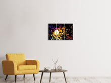 Laden Sie das Bild in den Galerie-Viewer, Leinwandbild 3-teilig Abstraktes Lichtspiel in Farbe
