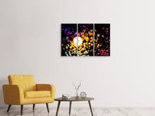 Laden Sie das Bild in den Galerie-Viewer, Leinwandbild 3-teilig Abstraktes Lichtspiel in Farbe
