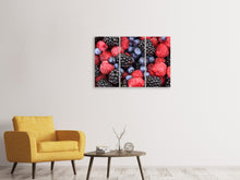 Laden Sie das Bild in den Galerie-Viewer, Leinwandbild 3-teilig Fruchtige Beeren