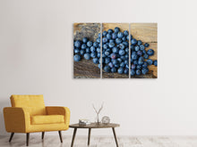 Laden Sie das Bild in den Galerie-Viewer, Leinwandbild 3-teilig Frische Heidelbeeren