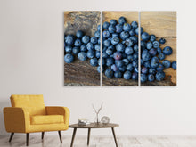 Laden Sie das Bild in den Galerie-Viewer, Leinwandbild 3-teilig Frische Heidelbeeren