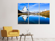 Laden Sie das Bild in den Galerie-Viewer, Leinwandbild 3-teilig Riffelsee Zermatt