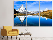 Laden Sie das Bild in den Galerie-Viewer, Leinwandbild 3-teilig Riffelsee Zermatt