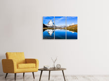 Laden Sie das Bild in den Galerie-Viewer, Leinwandbild 3-teilig Riffelsee Zermatt