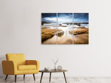 Laden Sie das Bild in den Galerie-Viewer, Leinwandbild 3-teilig Mystische Stimmung am Meer
