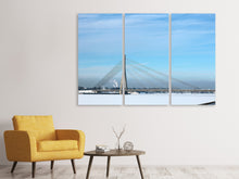 Laden Sie das Bild in den Galerie-Viewer, Leinwandbild 3-teilig Brücke im Schnee