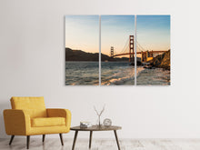 Laden Sie das Bild in den Galerie-Viewer, Leinwandbild 3-teilig An der Golden Gate Brücke