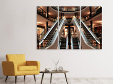 Laden Sie das Bild in den Galerie-Viewer, Leinwandbild 3-teilig Rolltreppe im Einkaufszentrum