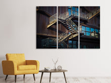 Laden Sie das Bild in den Galerie-Viewer, Leinwandbild 3-teilig Aussentreppen