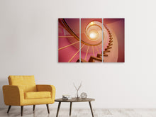 Laden Sie das Bild in den Galerie-Viewer, Leinwandbild 3-teilig Wendeltreppe in pink